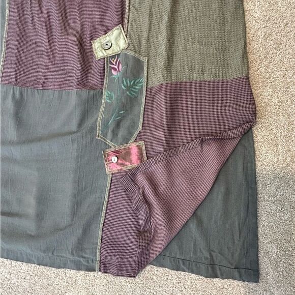 NWOT💼Surya II Patchwork Maxi Dress with Matching Purse Dusty Rose and Green - Picture 8 of 11